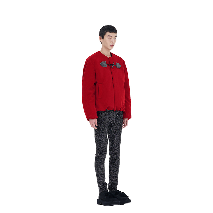 WE11DONE FW23 Unisex Red Christmas Style Loose Long Sleeve Varsity Jacket. WD-JP3-23-095-M-RD 圖 5