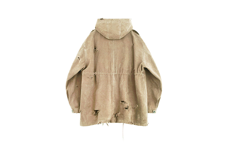 Lookbook WE11DONE FW23 仿舊長袖帆布外套 米色 男女秋冬外套. WD-JP3-23-153-U-BG