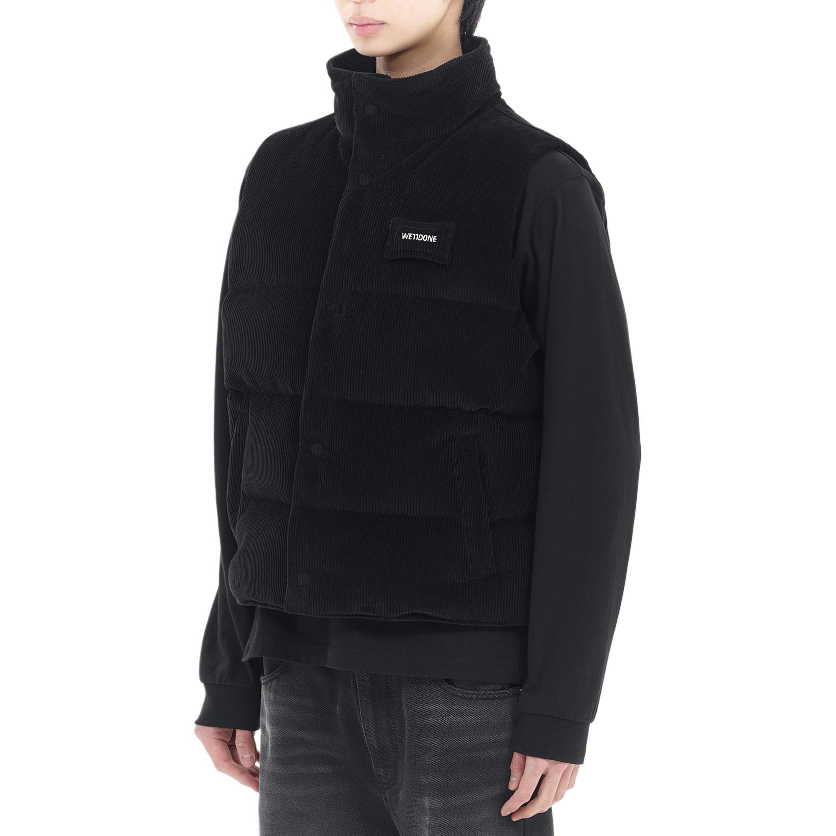 WE11DONE FW24  Black Puffer Jacket with Embroidered Logo and Zip Pockets WD-PV2-24-047-M-BK 圖 4