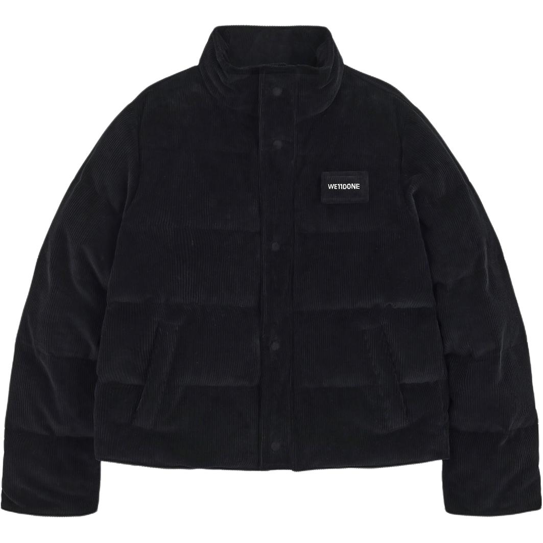 WE11DONE FW24  Black Solid Color Long Sleeve Down Jacket with Zipper Pocket WD-PJ2-24-055-M-BK 圖 2