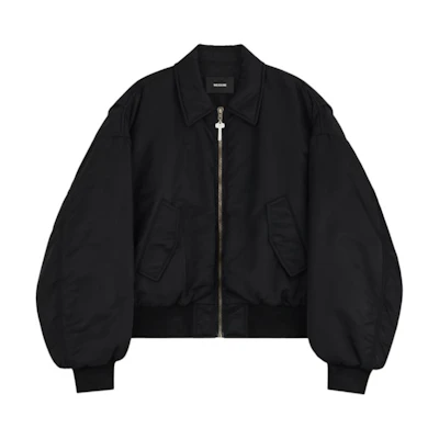WE11DONE FW24 Black Zip-Up Long-Sleeve Cotton Jacket WD-JP3-24-023-U-BK