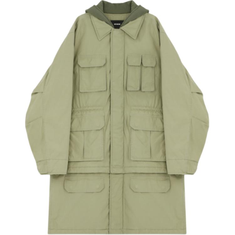 WE11DONE FW24  Khaki Long Zip-Up Coat with Wide Collar. WD-JK3-24-088-M-KK 圖 2