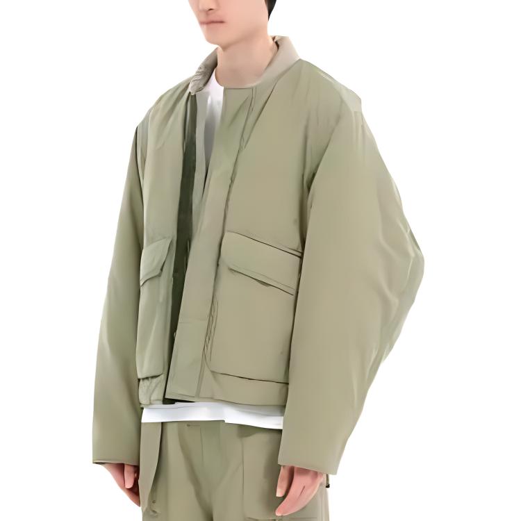 WE11DONE FW24  Oversized Zip-Up Cotton Jacket Khaki Color WD-JK3-24-081-M-KK 圖 4