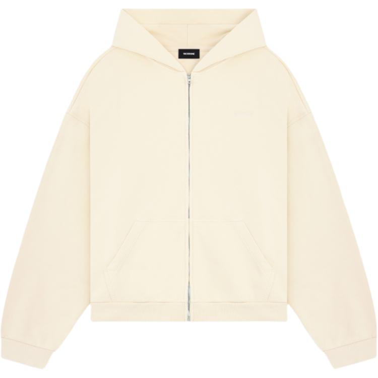 WE11DONE FW24 Oversized Zip-Up Hoodie Beige WD-TJ3-24-870-U-BG