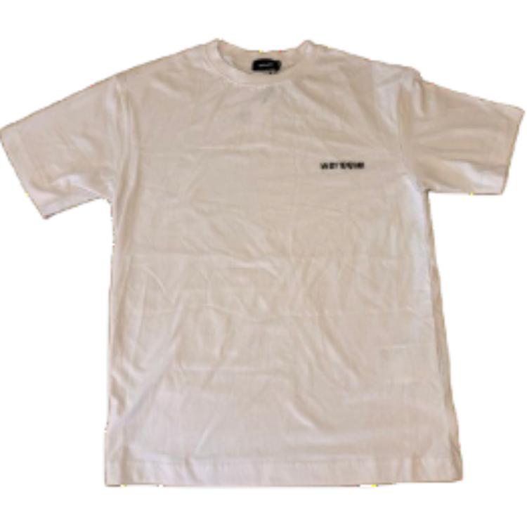 WE11DONE FW24 Unisex White Beaded Simple Short Sleeve T-Shirt WD-TT3-24-734-U-WH 圖 2