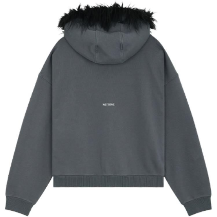 WE11DONE FW24 Zip-Up Hoodie Unisex Oversized Casual Sweatshirt in Charcoal. WD-TJ2-24-811-U-CH 圖 3