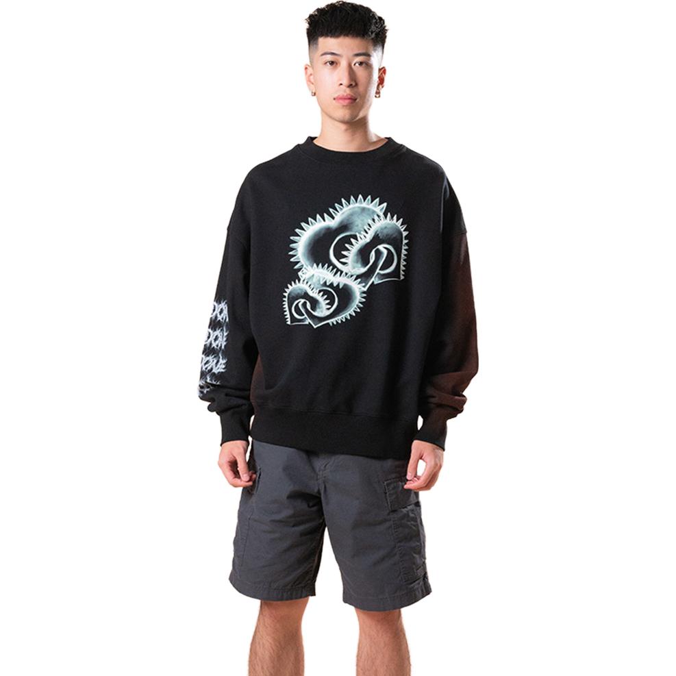 WE11DONE Geometric Pattern Loose Fit Crewneck Sweatshirt Black WDTS323710UBK 圖 5