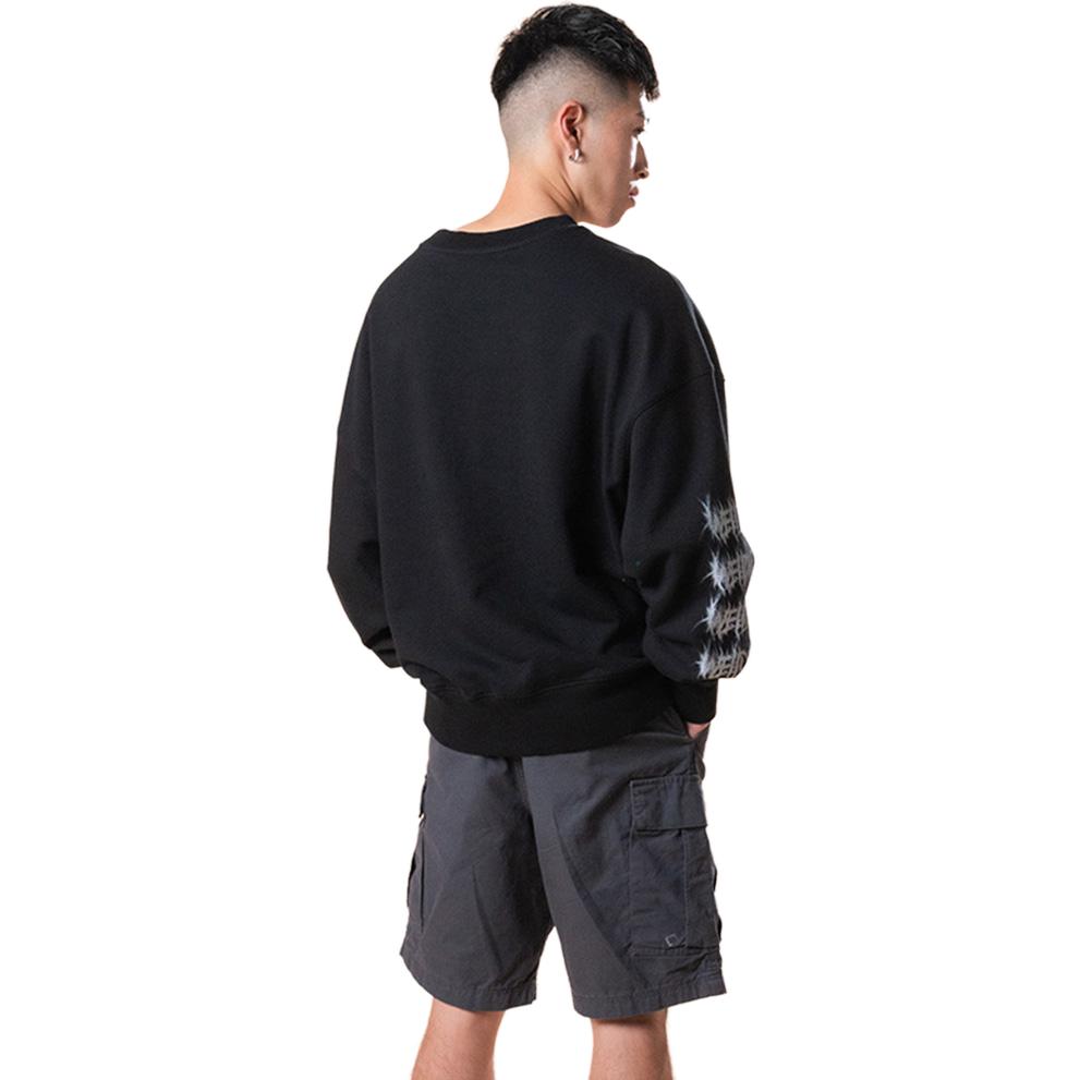 WE11DONE Geometric Pattern Loose Fit Crewneck Sweatshirt Black WDTS323710UBK 圖 6