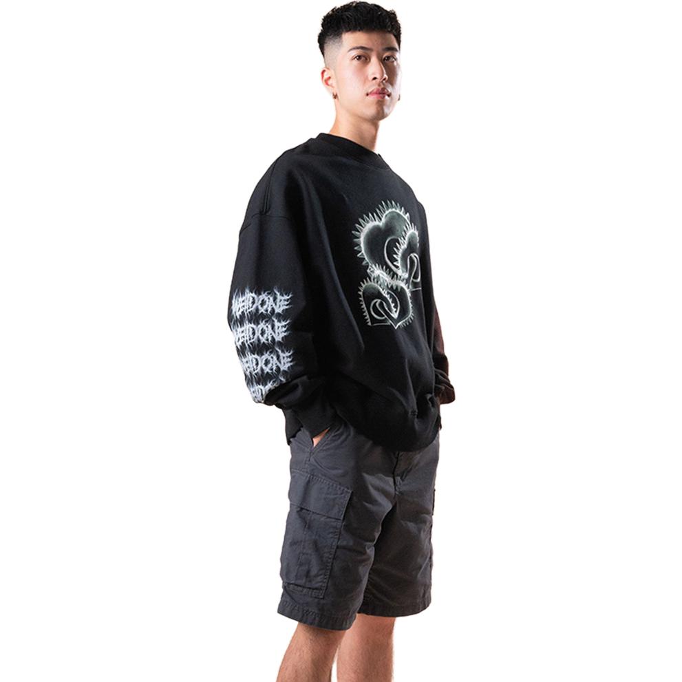 WE11DONE Geometric Pattern Loose Fit Crewneck Sweatshirt Black WDTS323710UBK 圖 7