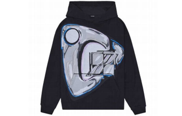 WE11DONE Geometric Pattern Print Unisex Sweatshirt Black WD-TH3-21-551-U-BK