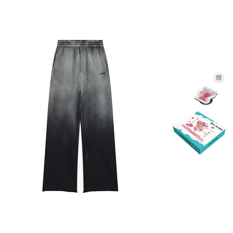 WE11DONE Gradient Elastic Waist Straight Logo Sweatpants Unisex Grey. WD-TA2-24-730-U-BK