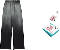 WE11DONE Gradient Elastic Waist Straight Logo Sweatpants Unisex Grey. WD-TA2-24-730-U-BK WE11DONE Gradient Elastic Waist Straight Logo Sweatpants Unisex Grey. WD-TA2-24-730-U-BK