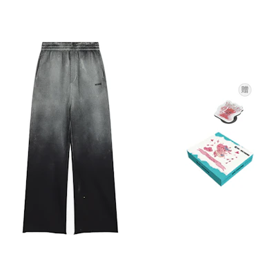 WE11DONE Gradient Elastic Waist Straight Logo Sweatpants Unisex Grey. WD-TA2-24-730-U-BK