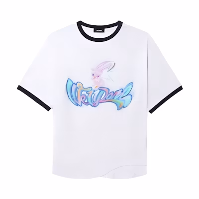 WE11DONE Graffiti Print Crewneck Short Sleeve T-Shirt WD-TT3-23-709-U-WH