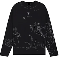 WE11DONE Graphic Print Long Sleeve Tee Black WD-TT2-24-756-U-BK WE11DONE Graphic Print Long Sleeve Tee Black WD-TT2-24-756-U-BK