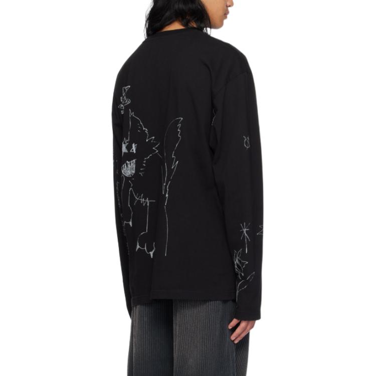 WE11DONE Graphic Print Long Sleeve Tee  Black WD-TT2-24-756-U-BK 圖 3