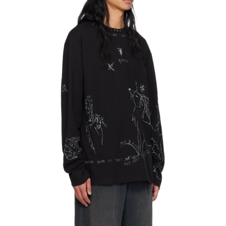 WE11DONE Graphic Print Long Sleeve Tee  Black WD-TT2-24-756-U-BK 圖 4