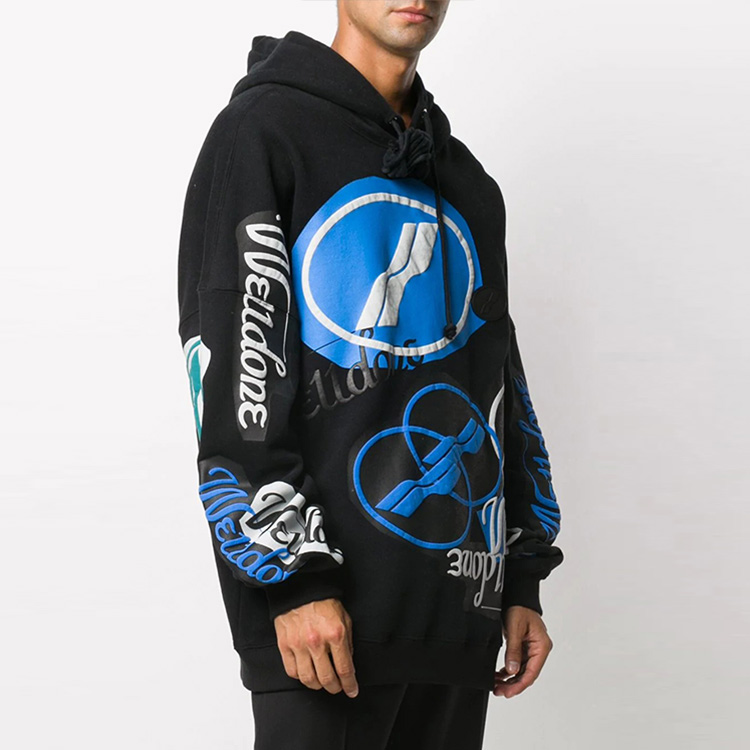 WE11DONE Graphic Printed Unisex Sweatshirt Black WD-TH8-20-112-U-BK 圖 5