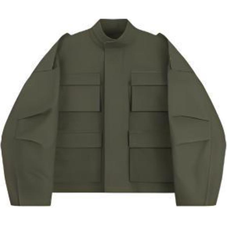 WE11DONE Green High-Neck Zip Jacket WD-JP3-23-145-U-KK