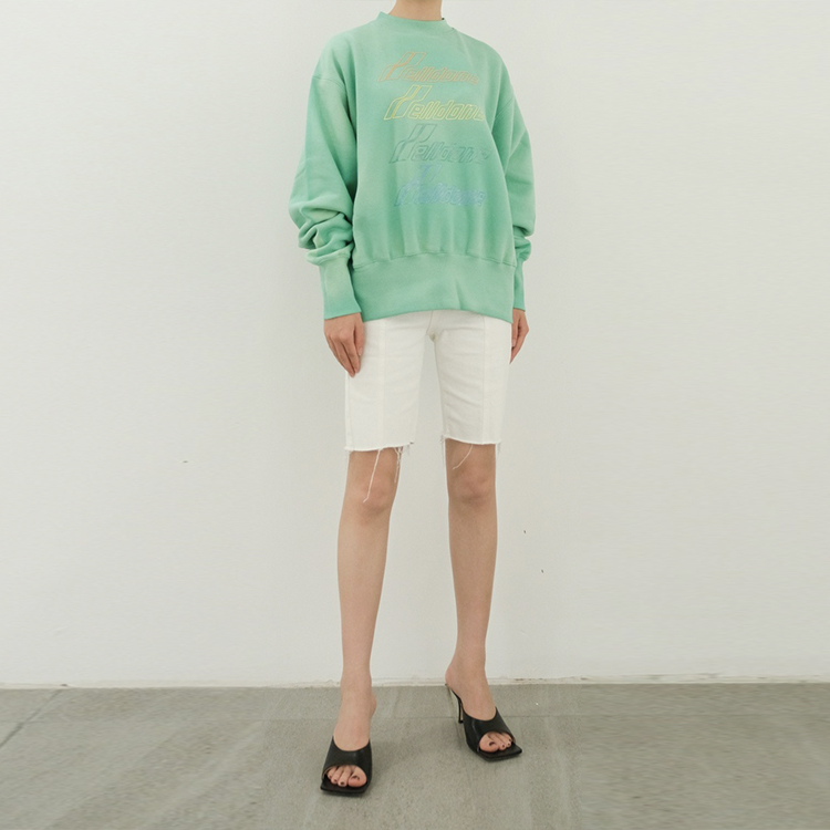 WE11DONE Green Tie-Dye Letter Print Unisex Long Sleeve Pullover Sweatshirt WD-TS8-20-098-U-GR 圖 5