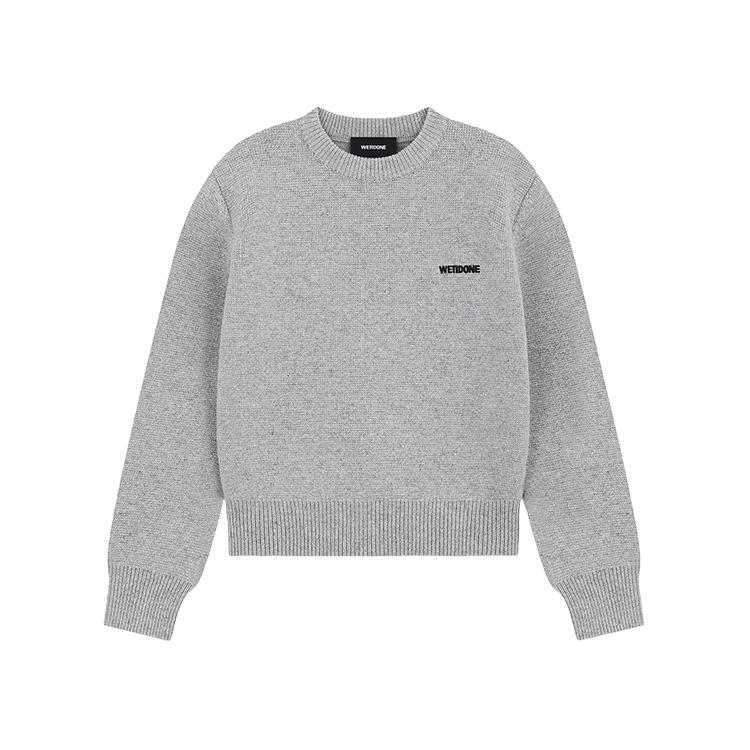 Order WE11DONE 灰色基本字母休閒款男女通用毛衣 WD-KT2-24-601-W-GY