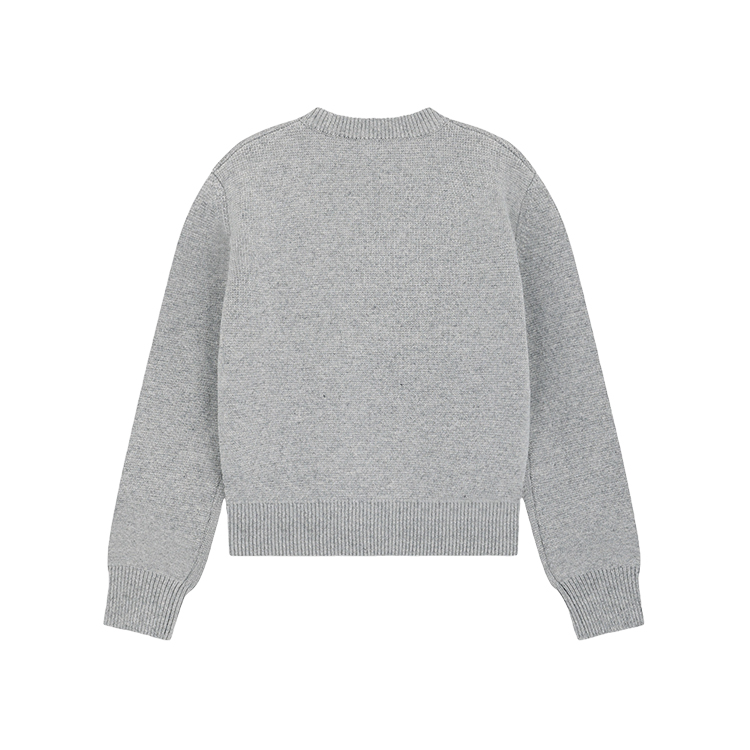 Lookbook WE11DONE 灰色基本字母休閒款男女通用毛衣 WD-KT2-24-601-W-GY