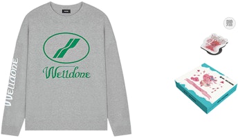 WE11DONE Grey Classic Oversized Logo Print Long Sleeve Tee Unisex WD-TP4-20-712-U-GY WE11DONE Grey Classic Oversized Logo Print Long Sleeve Tee Unisex WD-TP4-20-712-U-GY