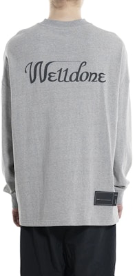 WE11DONE 灰色經典寬鬆版型印花長袖T恤 中性款 WD-TP4-20-712-U-GY Shop WE11DONE 灰色經典寬鬆版型印花長袖T恤 中性款 WD-TP4-20-712-U-GY
