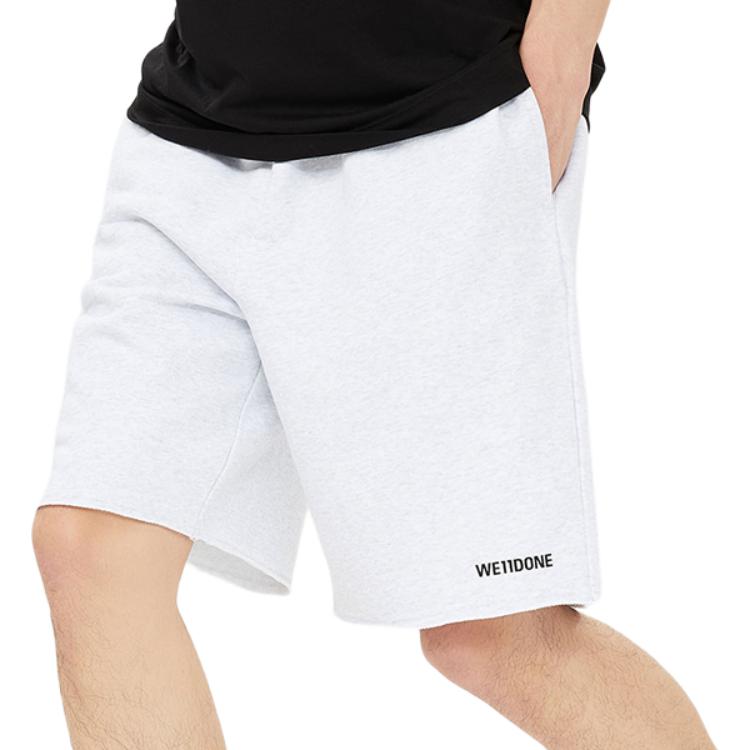 Purchase WE11DONE Grey Letter Print Elastic Waist Shorts Unisex Gift Box Edition. WD-TA3-22-749-U-GY