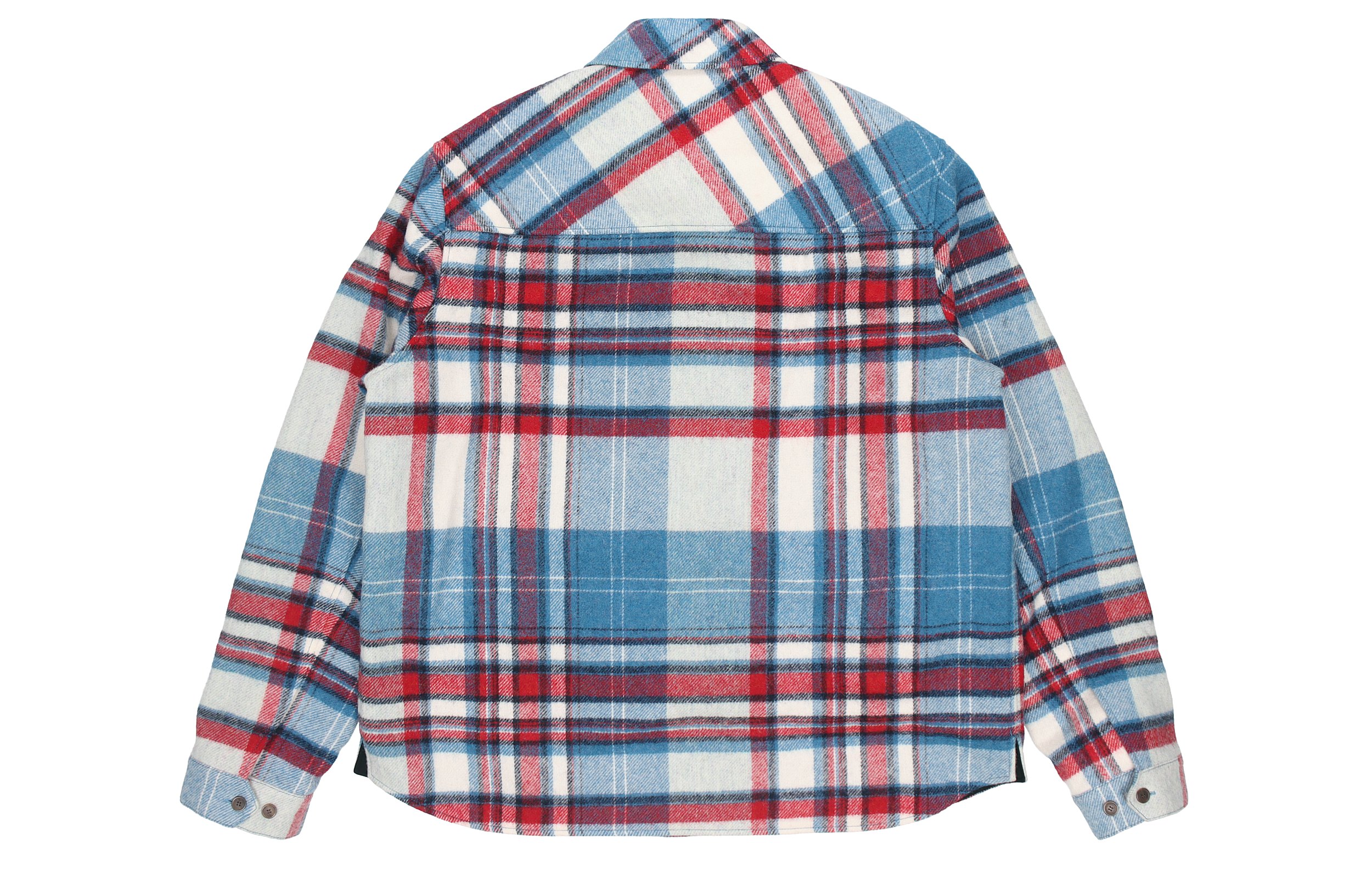 Lookbook WE11DONE 半拉鍊經典格紋襯衫外套 男女藍色 WD-BL3-20-910-U-BL