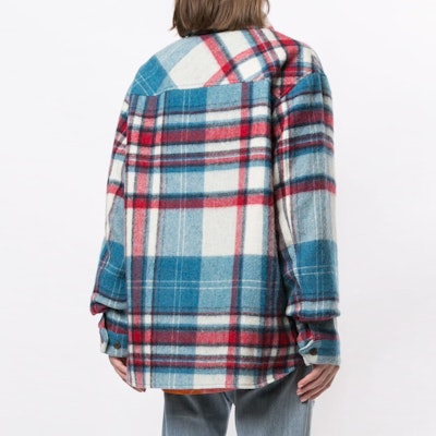 WE11DONE 半拉鍊經典格紋襯衫外套 男女藍色 WD-BL3-20-910-U-BL Details for WE11DONE 半拉鍊經典格紋襯衫外套 男女藍色 WD-BL3-20-910-U-BL