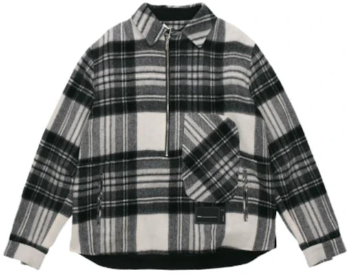 WE11DONE Sobrecamisa Unisex de Manga Larga Cuadros con Media Cremallera - Gris. WD-BL3-20-910-U-GY Order WE11DONE Sobrecamisa Unisex de Manga Larga Cuadros con Media Cremallera - Gris. WD-BL3-20-910-U-GY