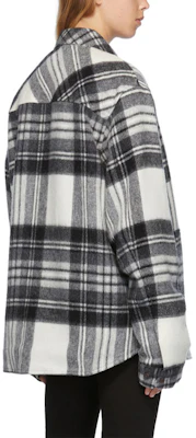 WE11DONE Sobrecamisa Unisex de Manga Larga Cuadros con Media Cremallera - Gris. WD-BL3-20-910-U-GY Cheap WE11DONE Sobrecamisa Unisex de Manga Larga Cuadros con Media Cremallera - Gris. WD-BL3-20-910-U-GY