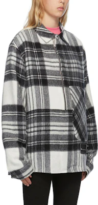 WE11DONE Sobrecamisa Unisex de Manga Larga Cuadros con Media Cremallera - Gris. WD-BL3-20-910-U-GY 1