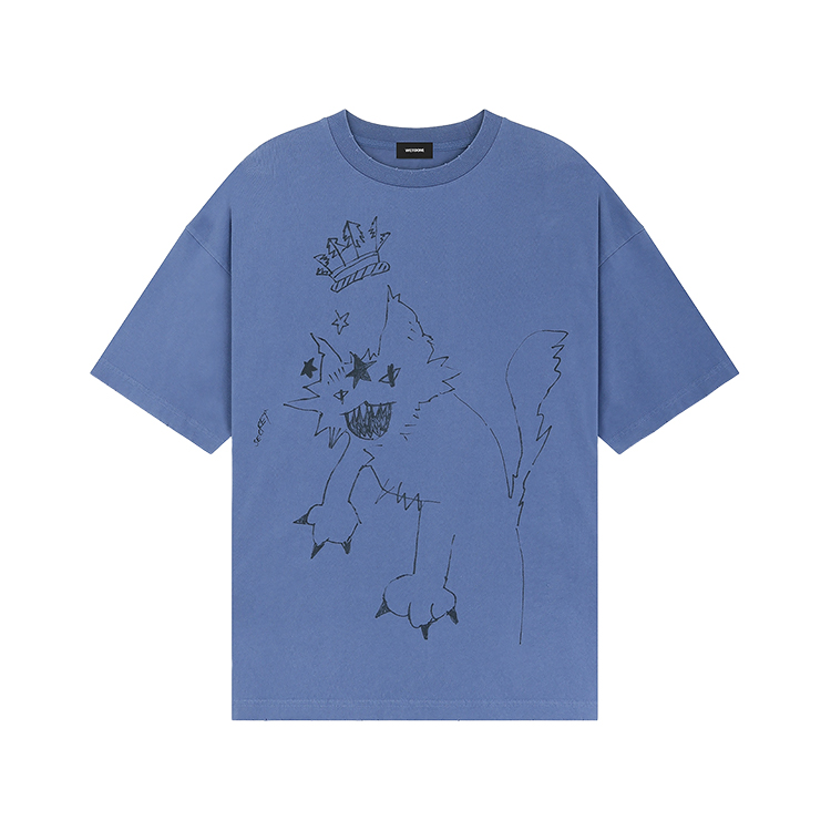 Order Camiseta Unisex Azul WE11DONE de Dibujos Animados a Mano. WD-TT2-24-746-U-BL