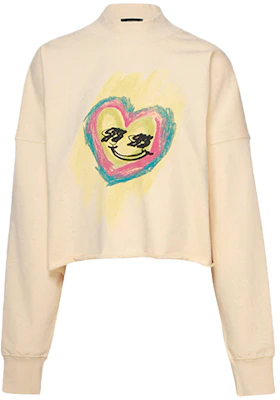 WE11DONE Heart Print Pullover Unisex Hoodie Pale Yellow WD-TS0-21-519-U-BG Buy WE11DONE Heart Print Pullover Unisex Hoodie Pale Yellow WD-TS0-21-519-U-BG