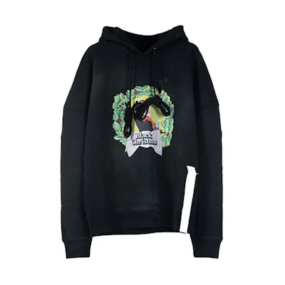 WE11DONE Horror Christmas Wreath Graphic Cartoon Sweatshirt Black Unisex WD-TH9-20-139-U-BK