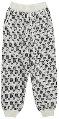 WE11DONE Jacquard Logo Loose Fit Knit Joggers Unisex Grey White. WD-KP9-20-102-U-IV Order WE11DONE Jacquard Logo Loose Fit Knit Joggers Unisex Grey White. WD-KP9-20-102-U-IV