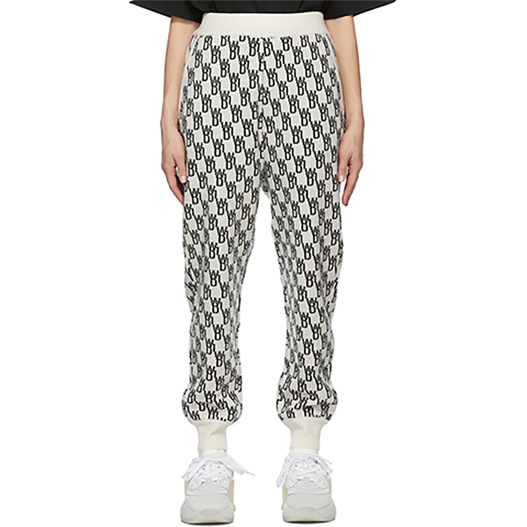 Lookbook WE11DONE Jacquard Logo Loose Fit Knit Joggers Unisex Grey White. WD-KP9-20-102-U-IV