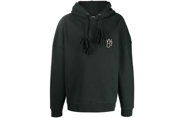 WE11DONE Khaki Pearl Logo Hoodie Unisex Green WD-TH9-20-134-U-KK