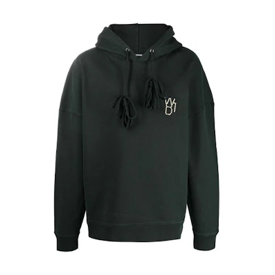 WE11DONE Khaki Pearl Logo Hoodie Unisex Green WD-TH9-20-134-U-KK