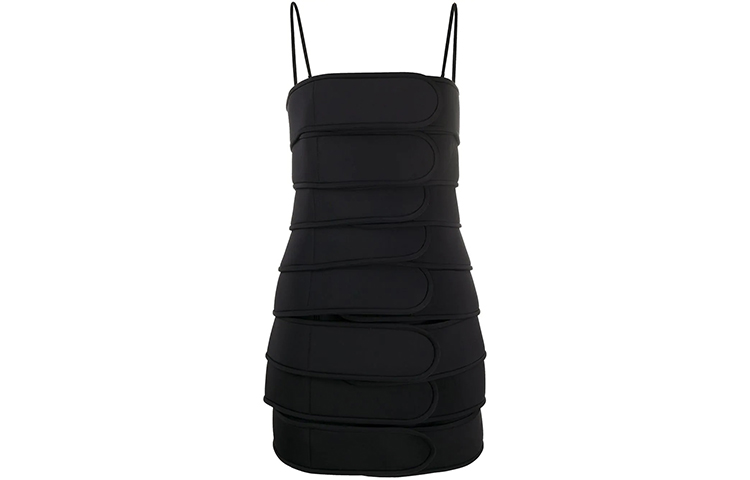 Order WE11DONE Layered Velcro Dress Black WD-OP7-20-035-W-BK