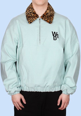 WE11DONE 豹紋拼接半拉鍊外套 男女同款 藍色 WD-JP9-20-058-U-MT Lookbook WE11DONE 豹紋拼接半拉鍊外套 男女同款 藍色 WD-JP9-20-058-U-MT