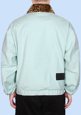 WE11DONE 豹紋拼接半拉鍊外套 男女同款 藍色 WD-JP9-20-058-U-MT Shop WE11DONE 豹紋拼接半拉鍊外套 男女同款 藍色 WD-JP9-20-058-U-MT