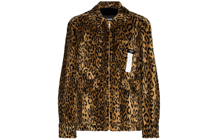 WE11DONE Leopard Print Faux Fur Jacket Unisex Leopard Print WD-F59-20-046-U-CM