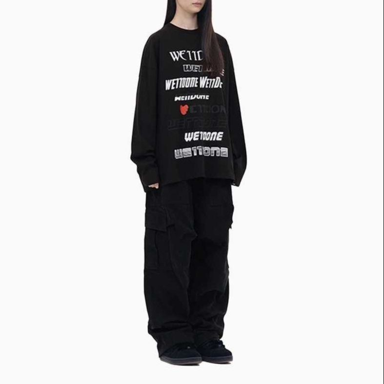 WE11DONE Letter Logo Print Long Sleeve Unisex Crewneck Sweatshirt WD-TT3-22-903-U-BK 圖 4