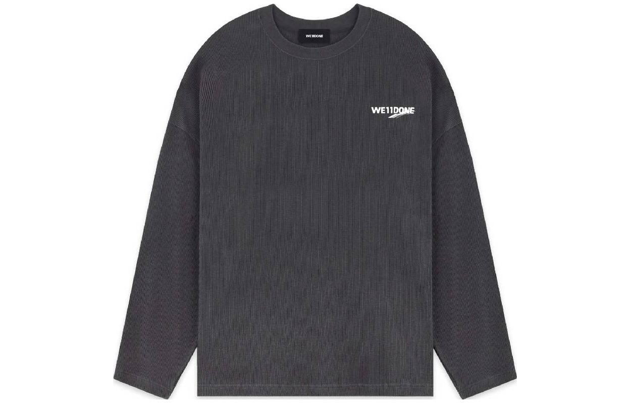 WE11DONE Letter Logo Print Unisex Long Sleeve T-Shirt Charcoal Grey WD-TT3-22-793-U-CH