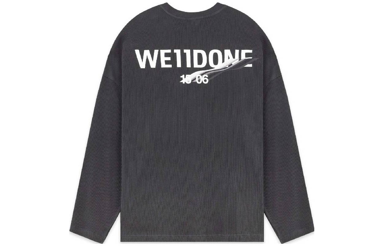 WE11DONE Letter Logo Print Unisex Long Sleeve T-Shirt Charcoal Grey WD-TT3-22-793-U-CH 圖 3
