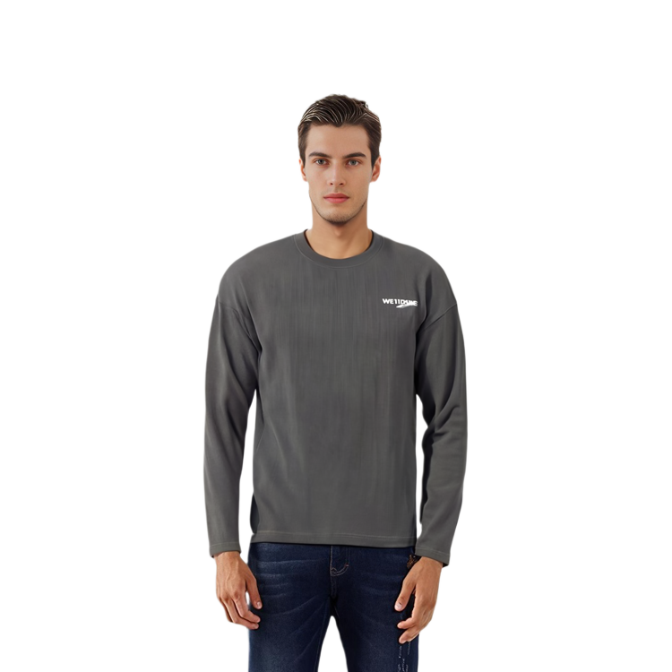 WE11DONE Letter Logo Print Unisex Long Sleeve T-Shirt Charcoal Grey WD-TT3-22-793-U-CH 圖 4