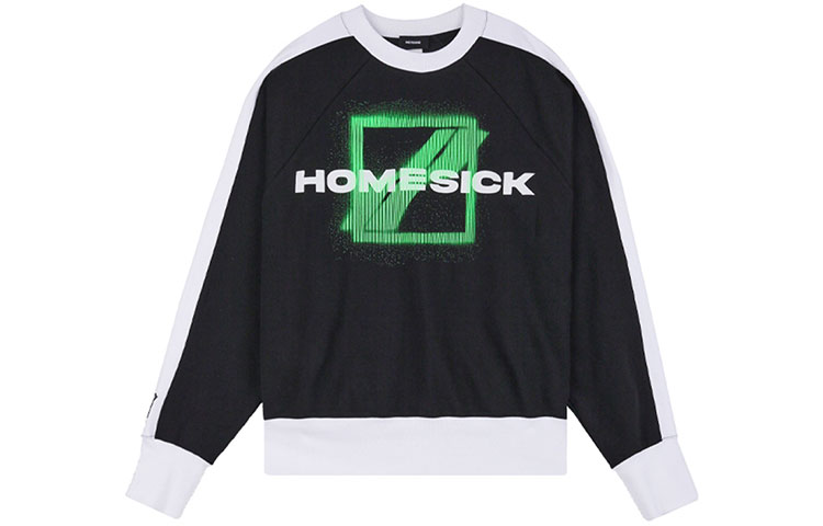 WE11DONE Letter Logo Printed Crewneck Long Sleeve Sweatshirt Unisex Black/Green WD-TS1-21-526-U-WH-OP